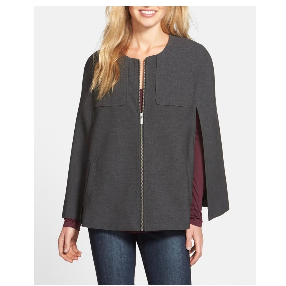 Twill Cape in Charcoal